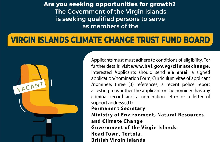 Climate Change Trust Fund Board Seeks Members | GOV.VG